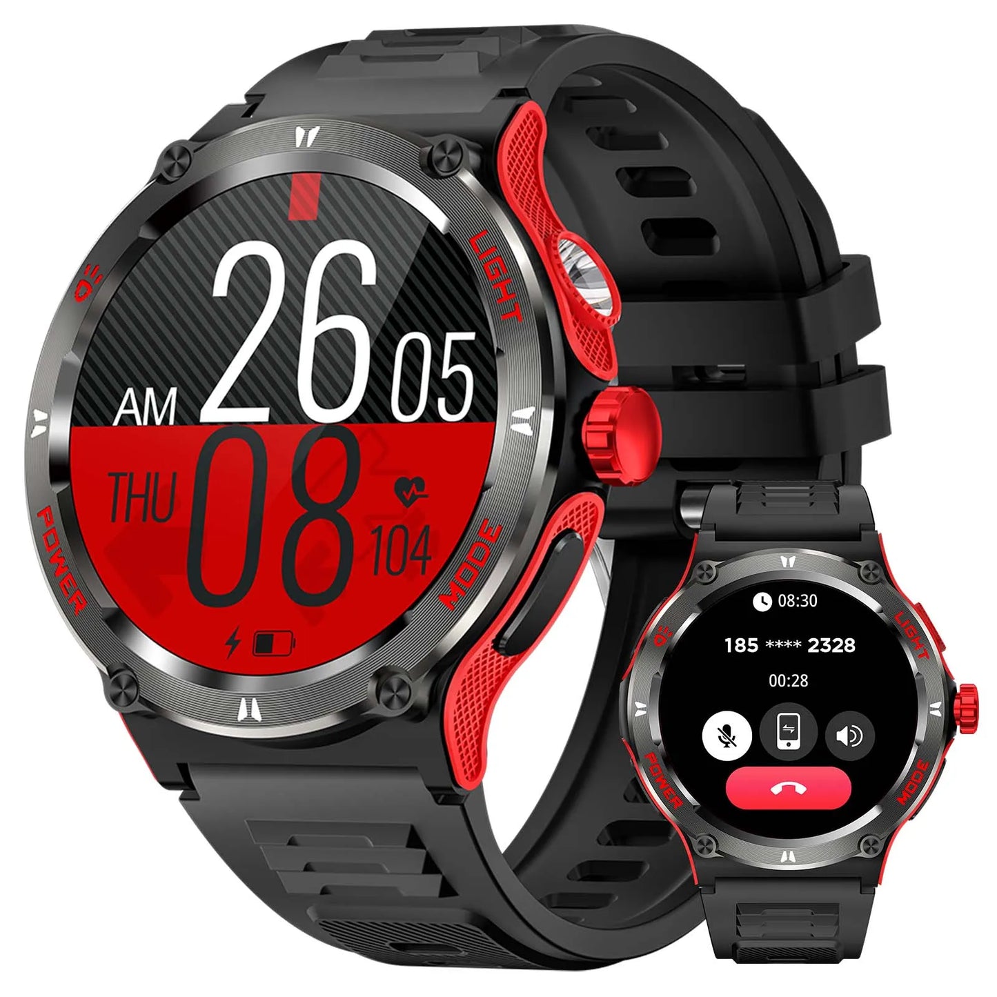 LaNikar Smart Watch KT76 3ATM Waterproof Compass Bluetooth Heart Rate