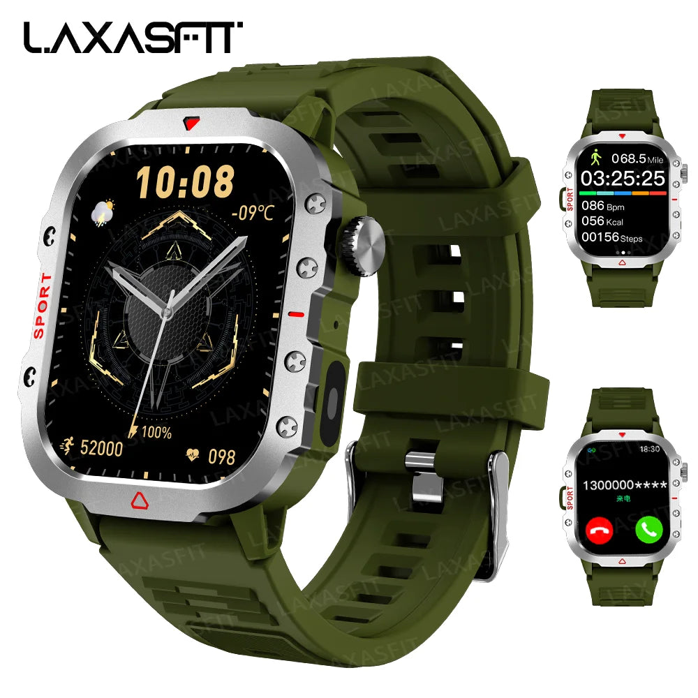 LAXASFIT Smart Watch with Bluetooth Voice Call and LED Flashlight