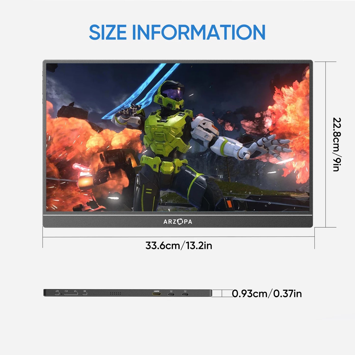 ARZOPA Portable Gaming Monitor 144Hz 1080p IPS for Switch
