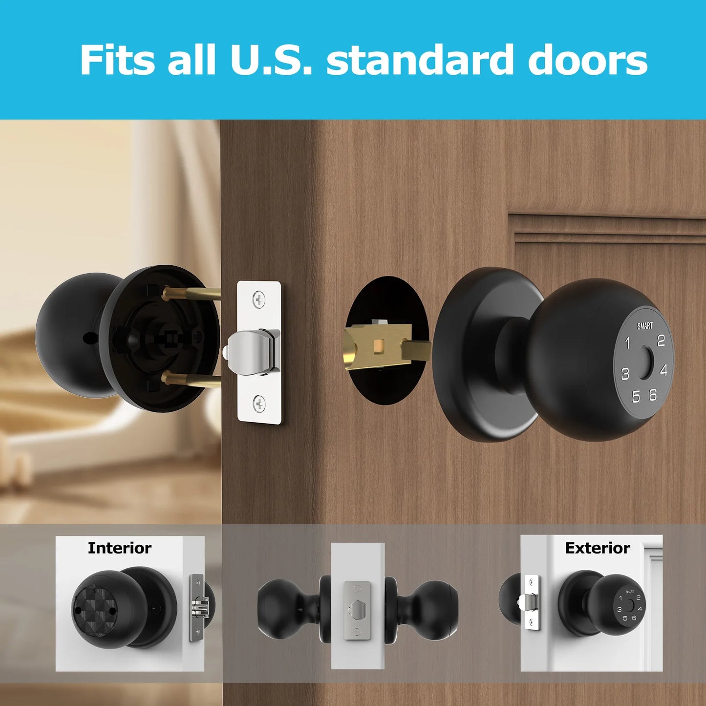 Viladepot Ball Shaped Smart Lock With Fingerprint And App
