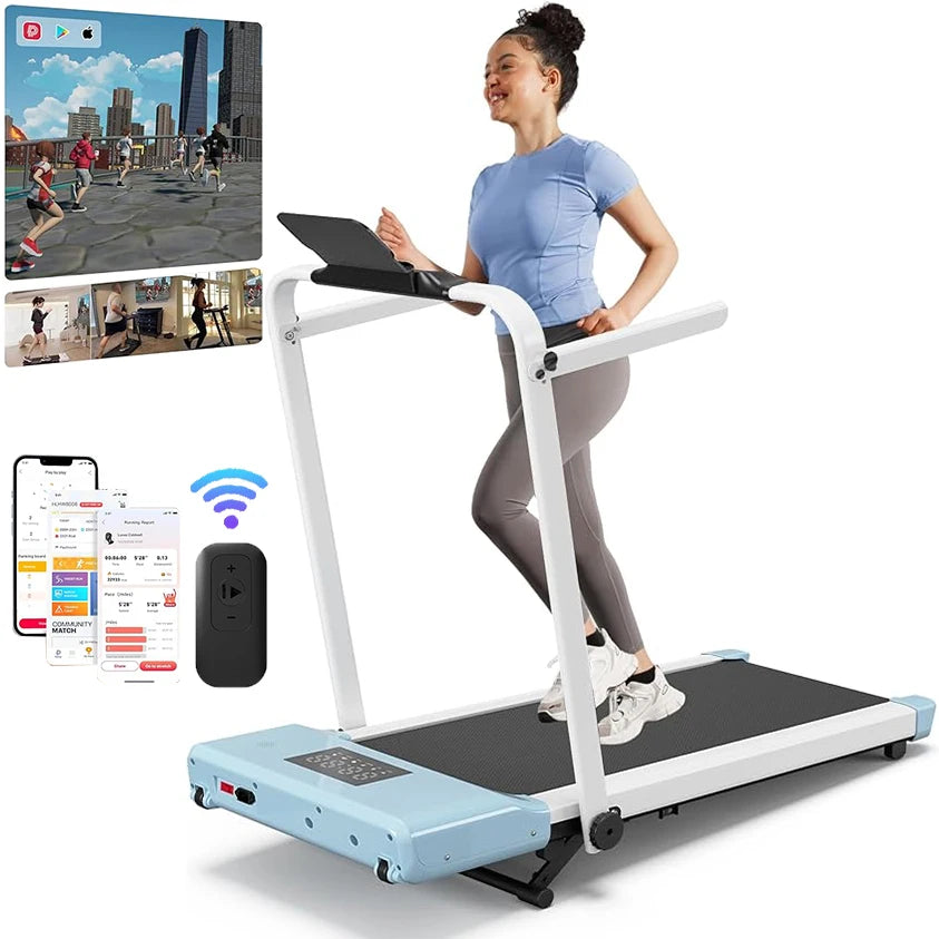 Compact Walking Pad Treadmill With 9 Percent Incline Under Desk