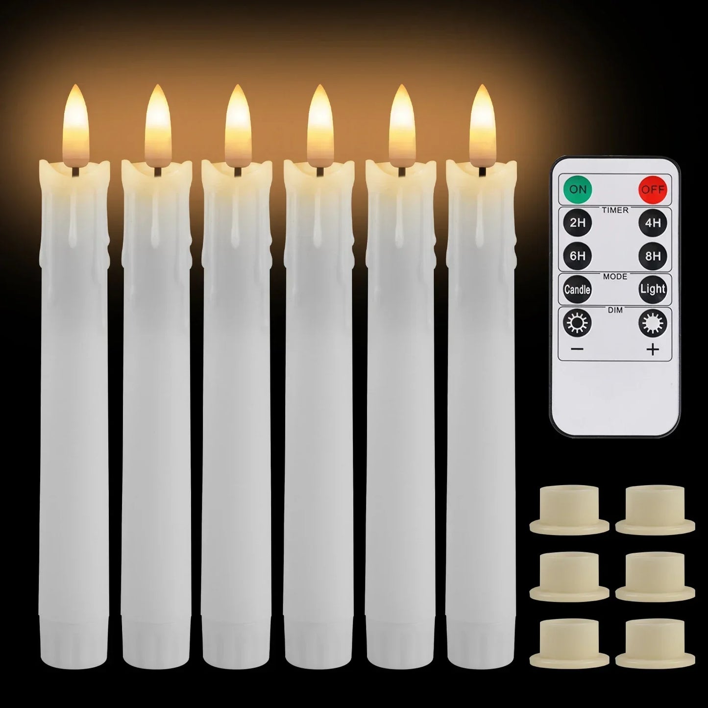Led Taper Candle With Remote Flameless Flicker Window Decor
