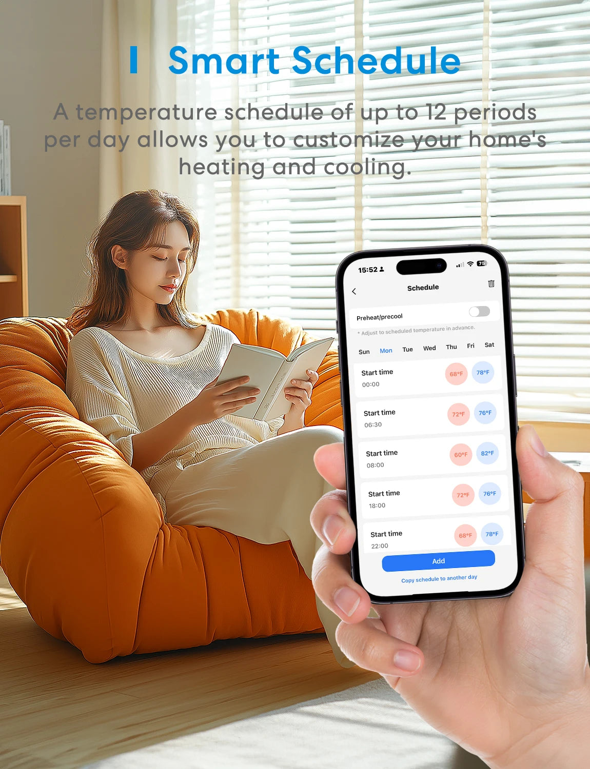 Meross Matter Smart US Wi Fi Thermostat for Alexa HomeKit