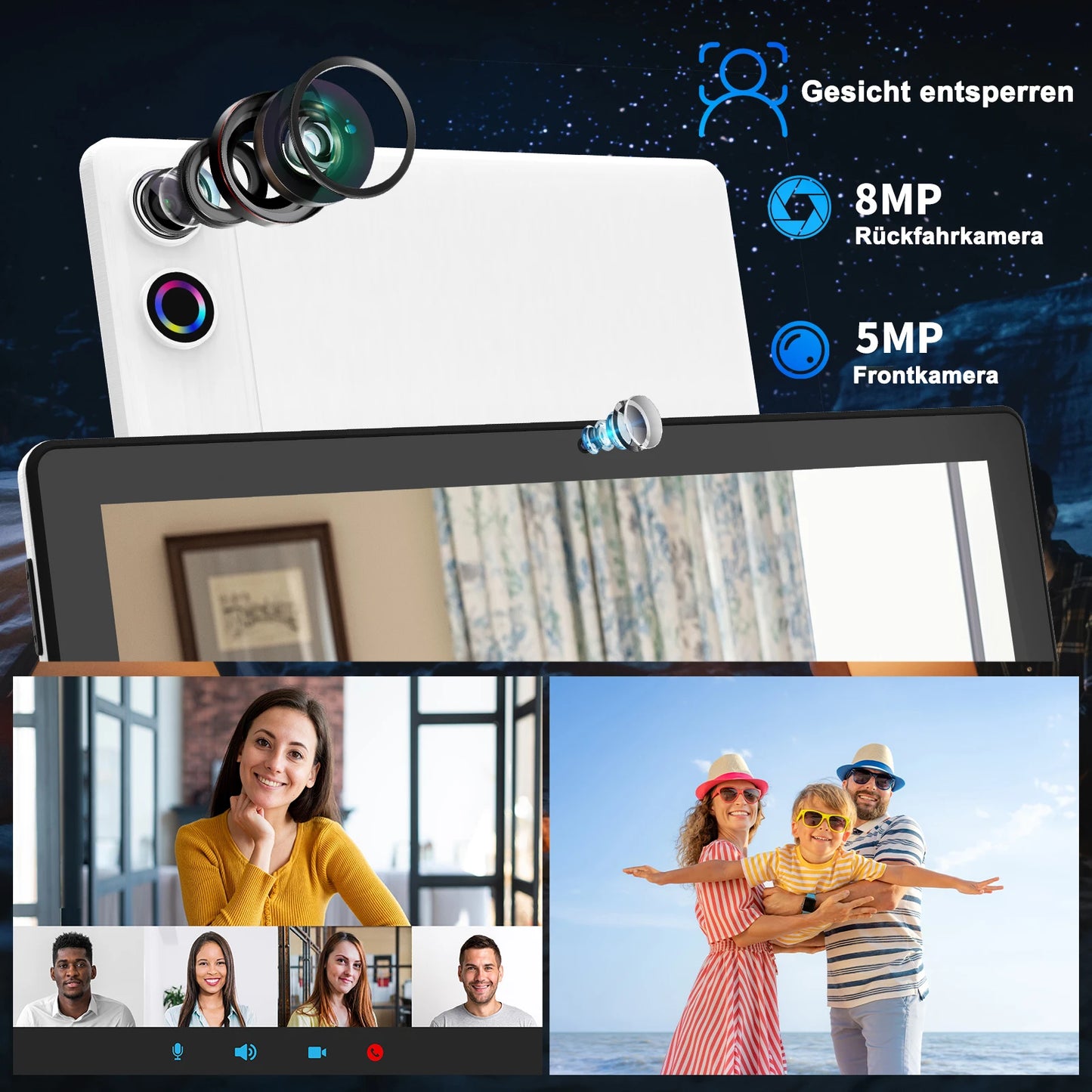 URAOCamera Android Tablet A523 Octa Core 12GB RAM 64GB ROM Face Unlock