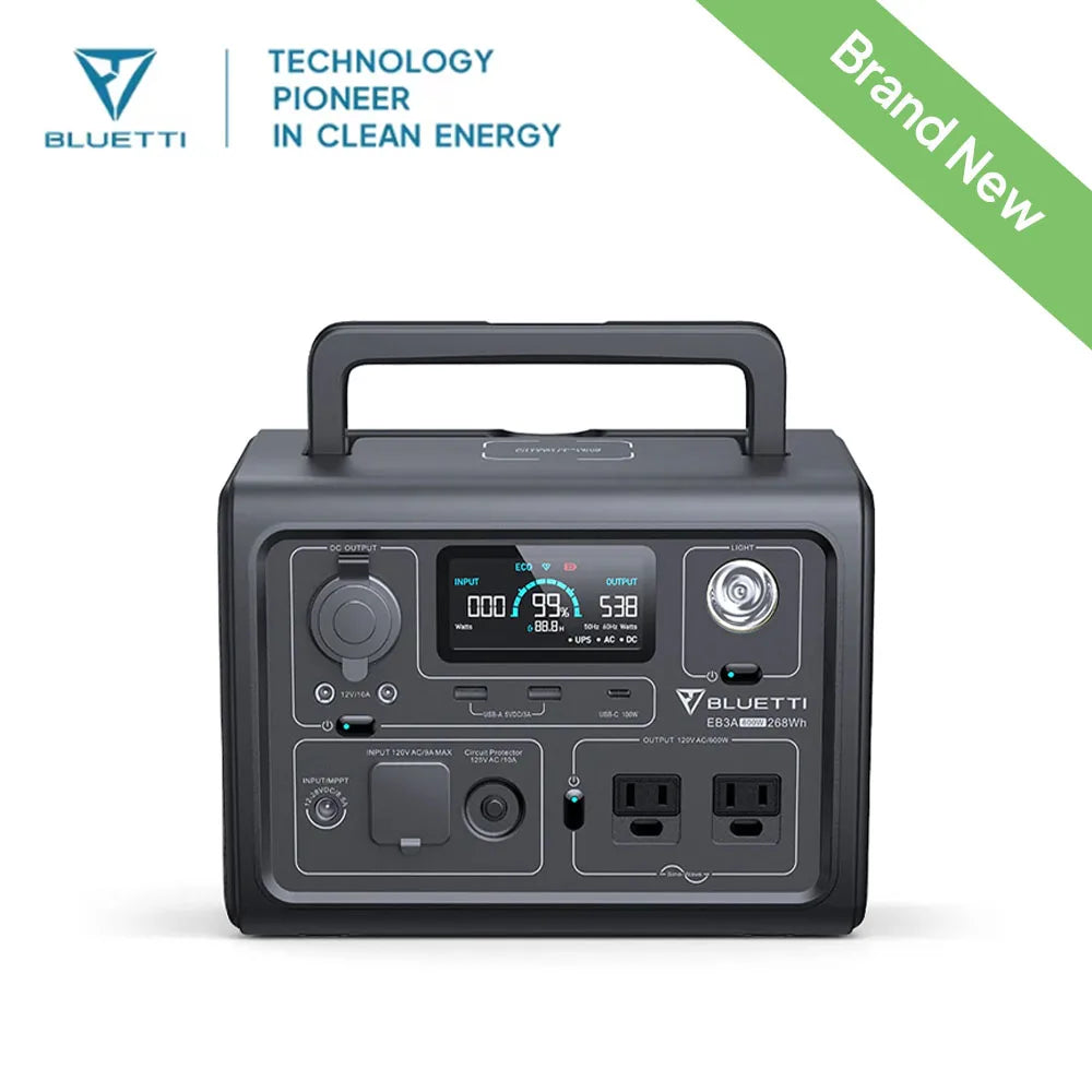 BLUETTI EB3A Portable Power Station | 600W 268Wh Solar Generator for Outdoor Adventures and Emergency Backup