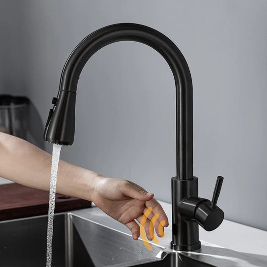 DQOK Touchless Kitchen Faucet With Infrared Sensor Pull-Out