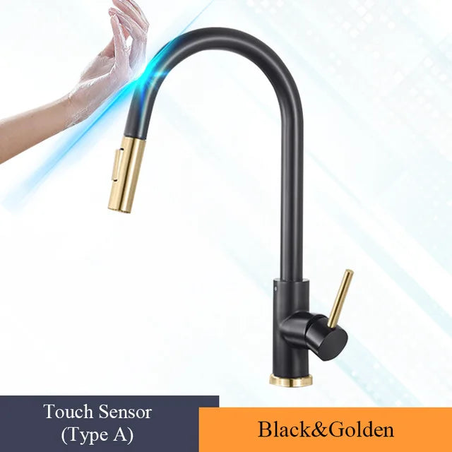 Wanmivezlo Pull Out Touch Sensor Kitchen Faucet With 360 Rotation
