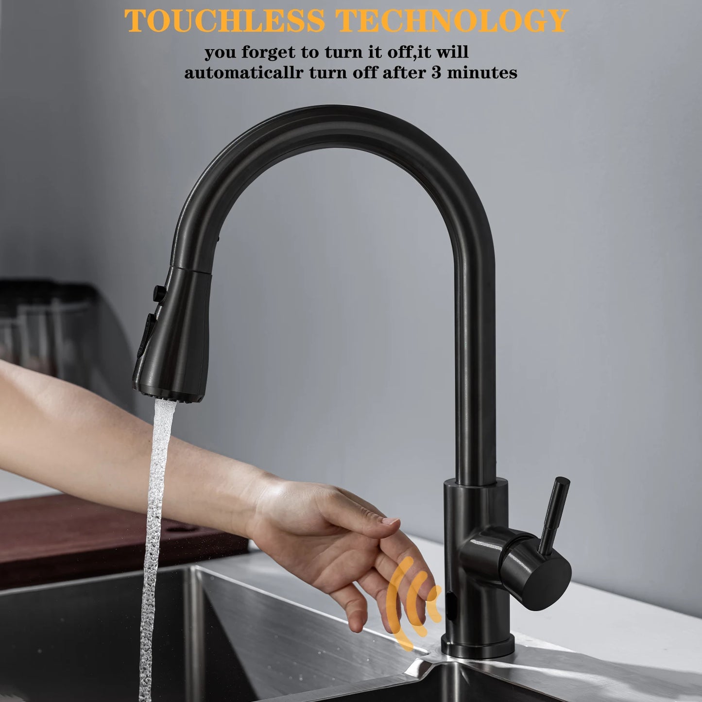 DQOK Smart Touchless Kitchen Faucet With Infrared Sensor