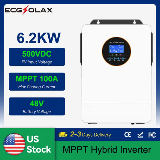 ECGSOLAX 6.2KW Hybrid Solar Inverter Pure Sine Wave 48V MPPT