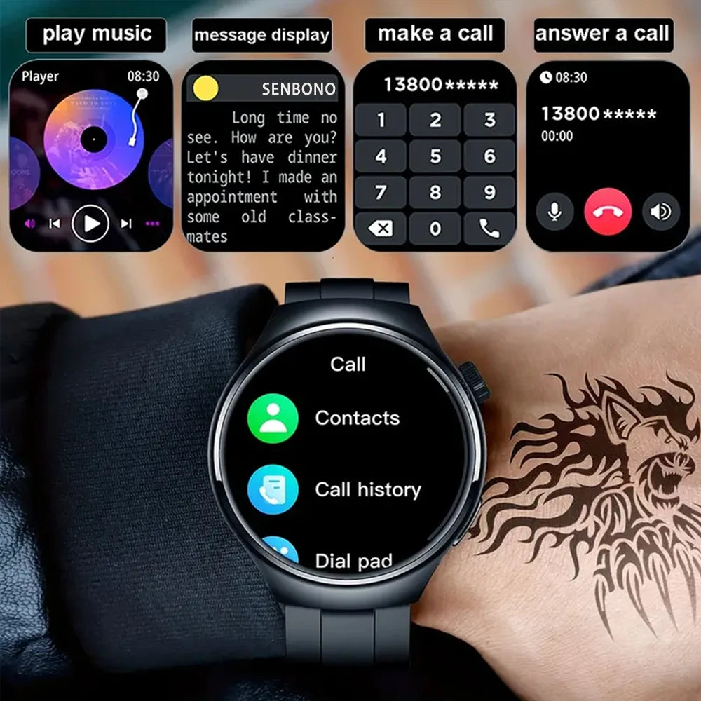 SENBONO Smartwatch With Heart Rate Blood Oxygen Monitor Bluetooth