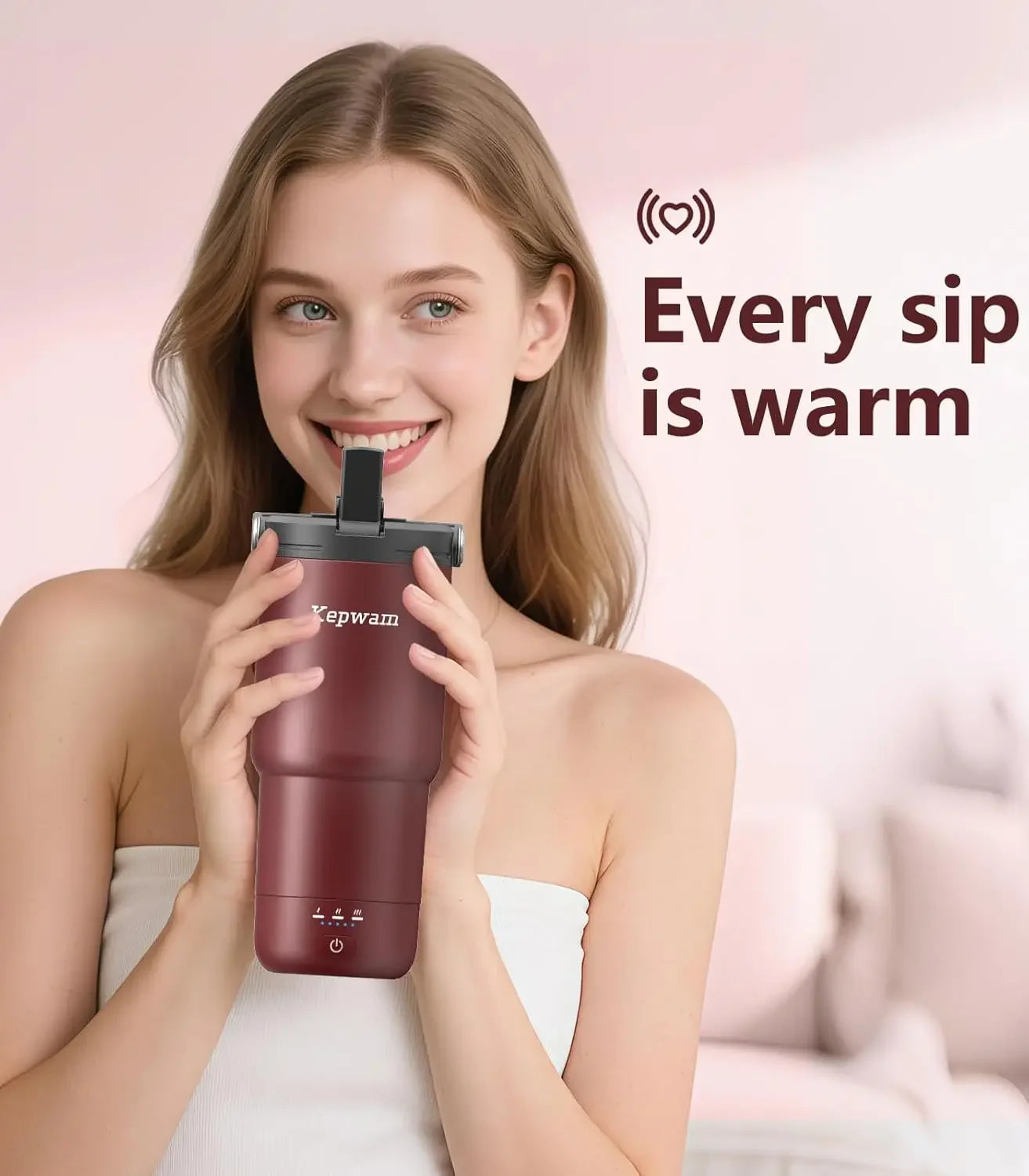 XMSJ Self Heating Travel Mug Temperature Controlled Coffee Warmer