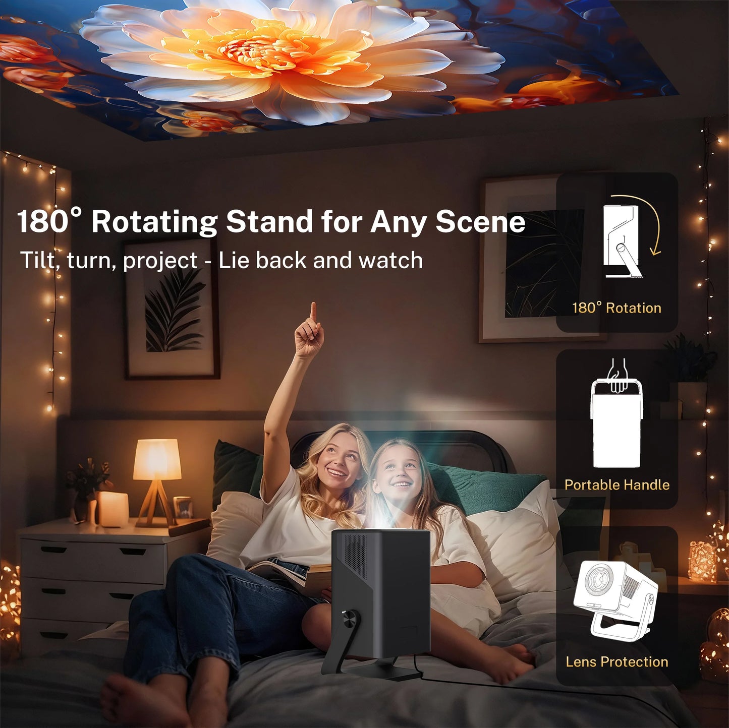 LynCast 8K Android 14 Projector With Auto Focus And Keystone