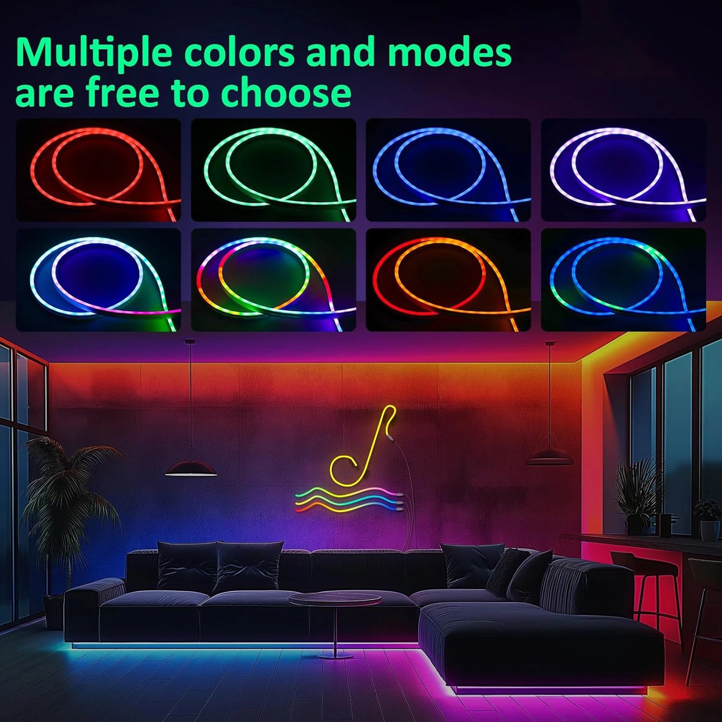Aiopp Neon LED Rope Lights With RGB Remote App Control
