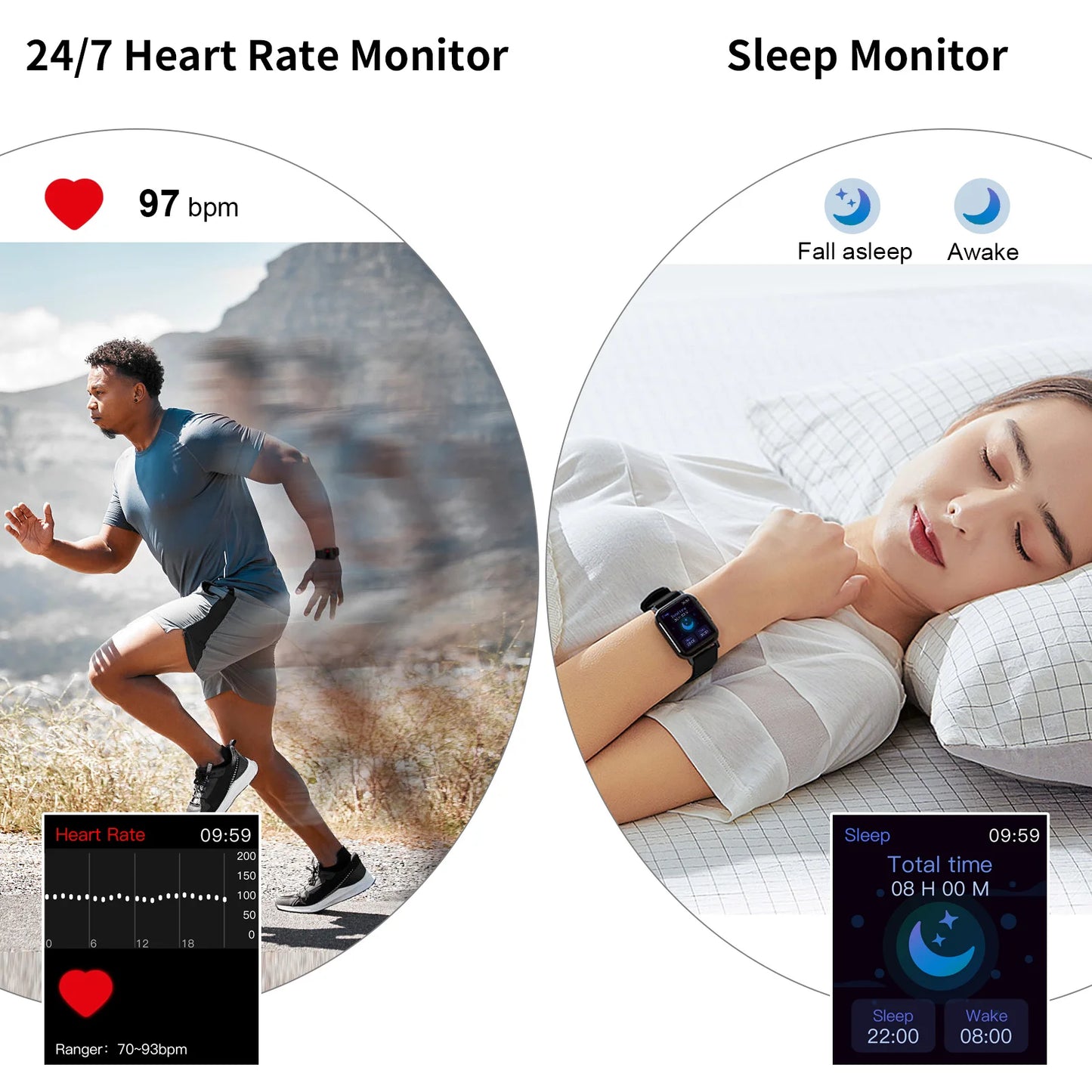 Q23 Smart Watch Fitness Tracker With Pedometer Sleep Monitor
