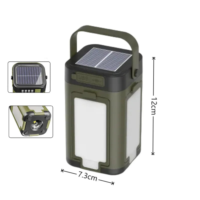 Zeorx Solar Camping Lantern With Power Bank 6 Modes USBC