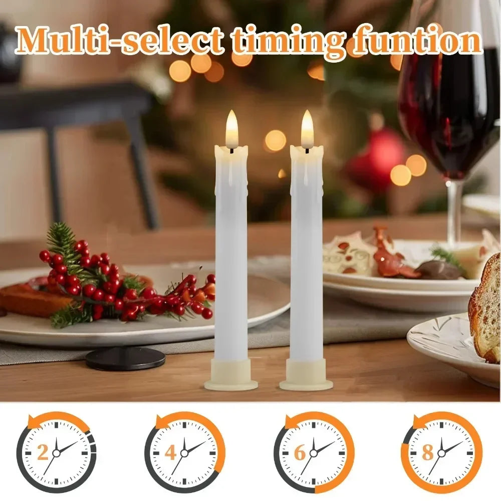 Led Taper Candle With Remote Flameless Flicker Window Decor