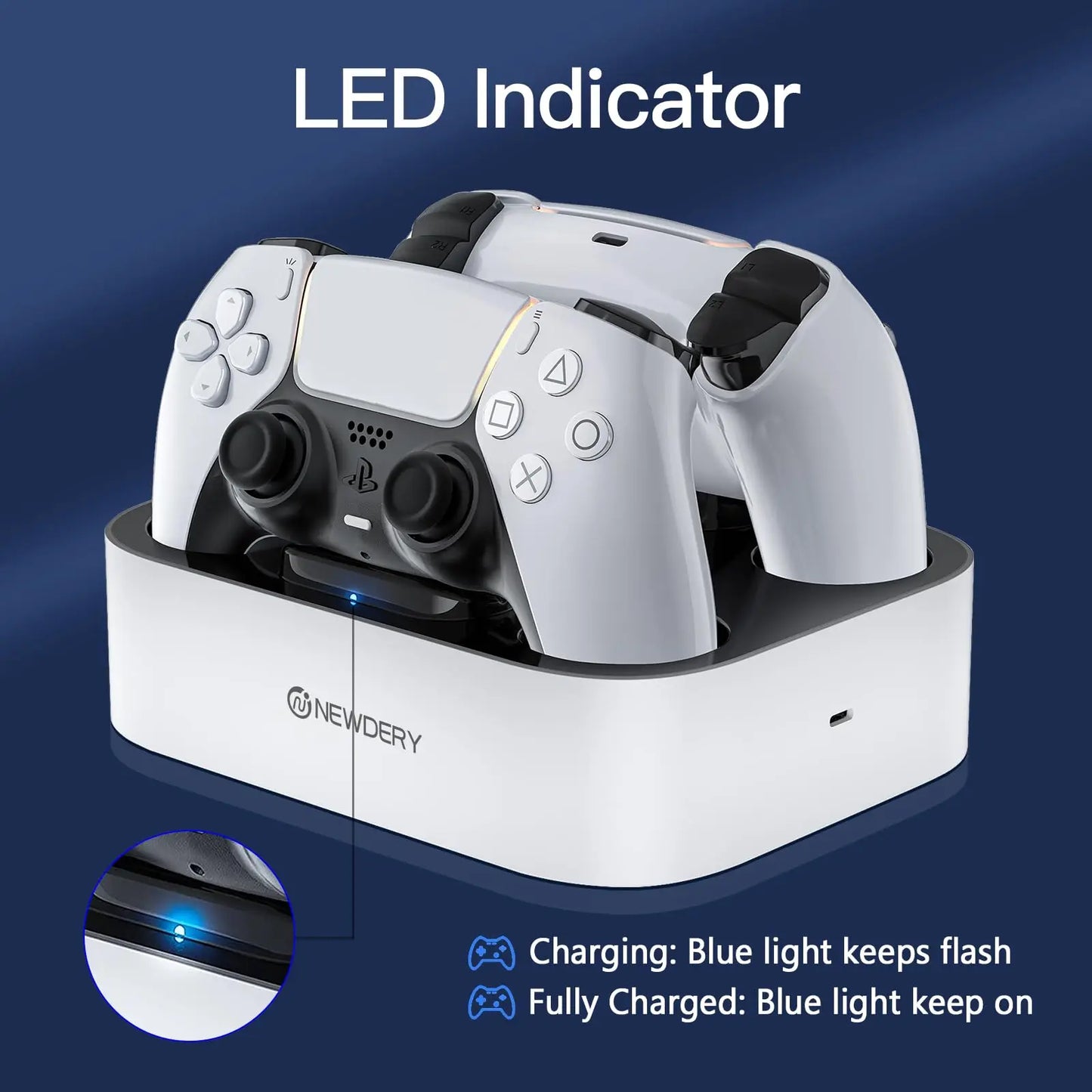 NEWDERY PS5 Controller Charger Station For DualSense Edge Dock