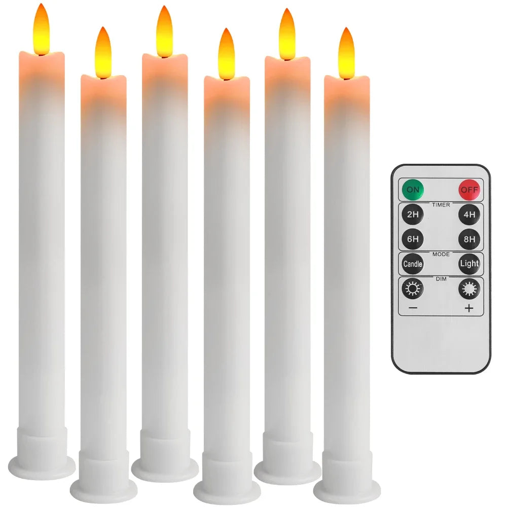 Flameless Flickering LED Taper Candles With 10Key Remote For Window