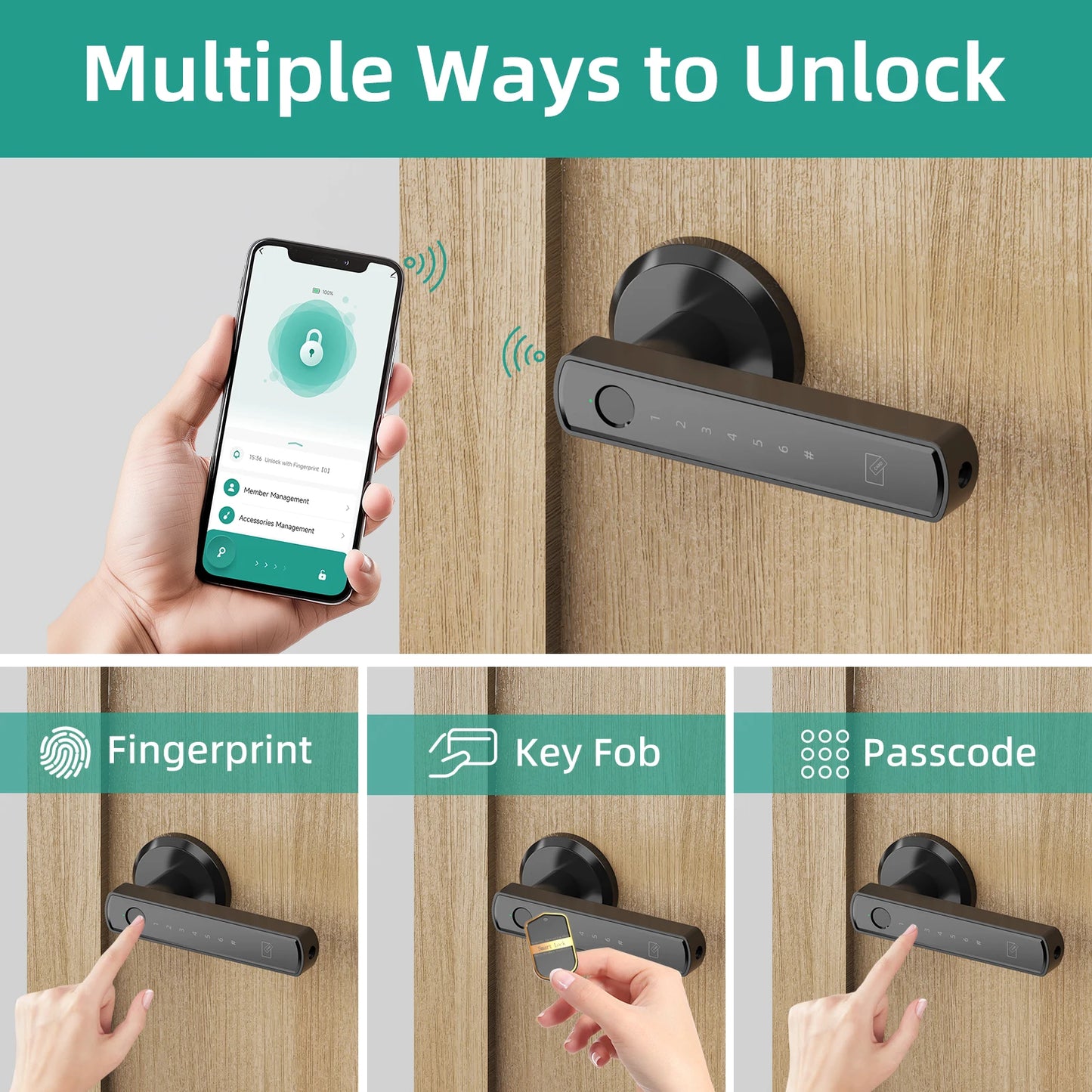 Viladepot Smart Lock With Fingerprint App Control Keypad
