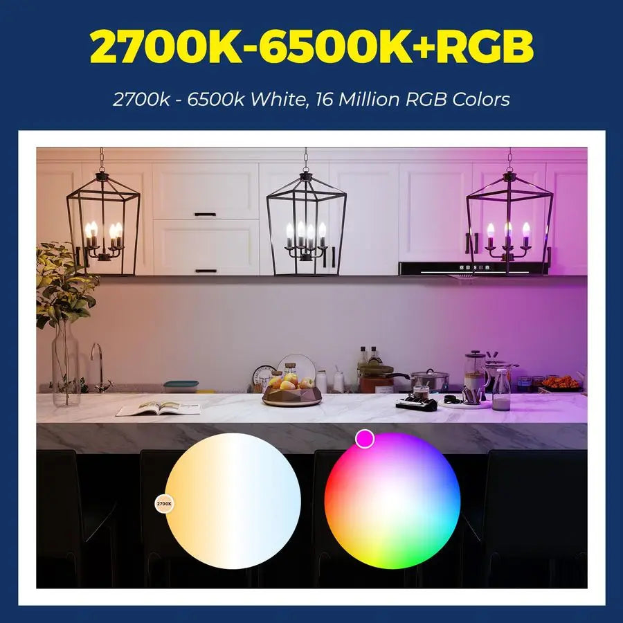 XMSJ E12 Smart LED Bulbs RGBCW With Alexa Google Home