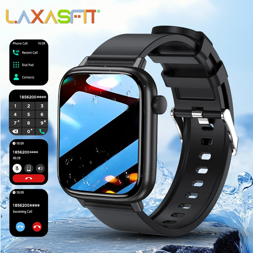 LAXASFIT Smartwatch Bluetooth Call Heart Rate IP68 Waterproof 100 Modes