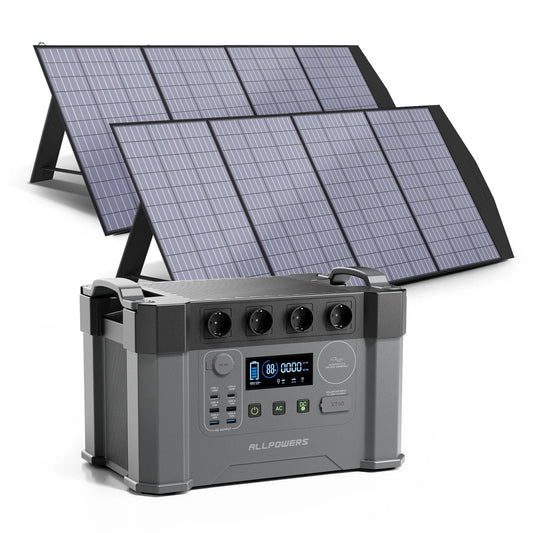 ALLPOWERS Solar Generator 1500W 2400W Portable Power Station With Panel