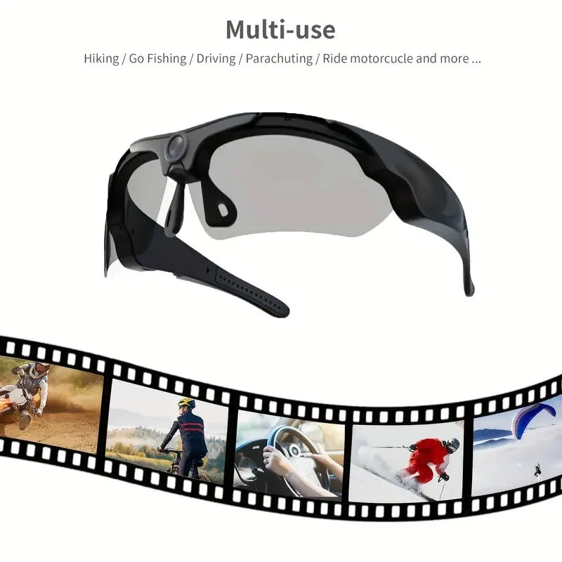 KIDKD Wearable 1080P HD Camera Cycling Glasses With Polarized Lens