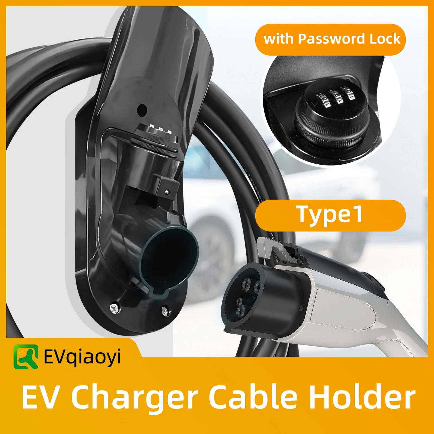 EVqiaoyi J1772 Lockable Wall Mount For EV Charger Holder
