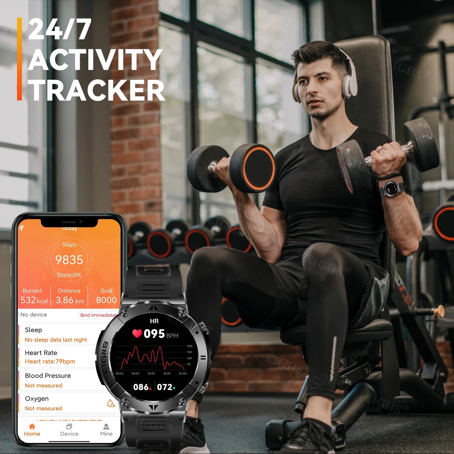 LaNikar Smart Watch Men TFT Bluetooth Call Blood Pressure Monitor