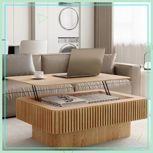 Modern Lift Top Coffee Table With Storage In Solid Wood