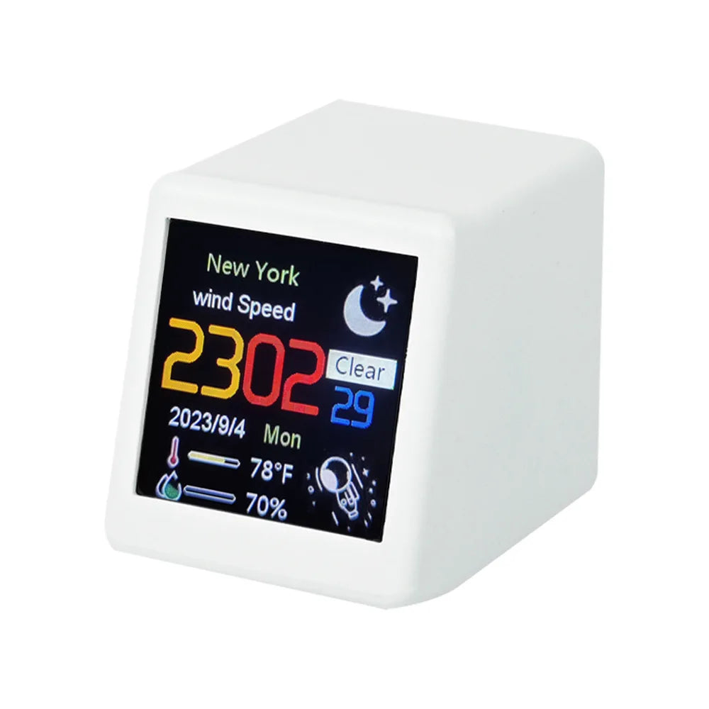 Compact Smart WiFi Weather Station Clock With Temperature And Humidity