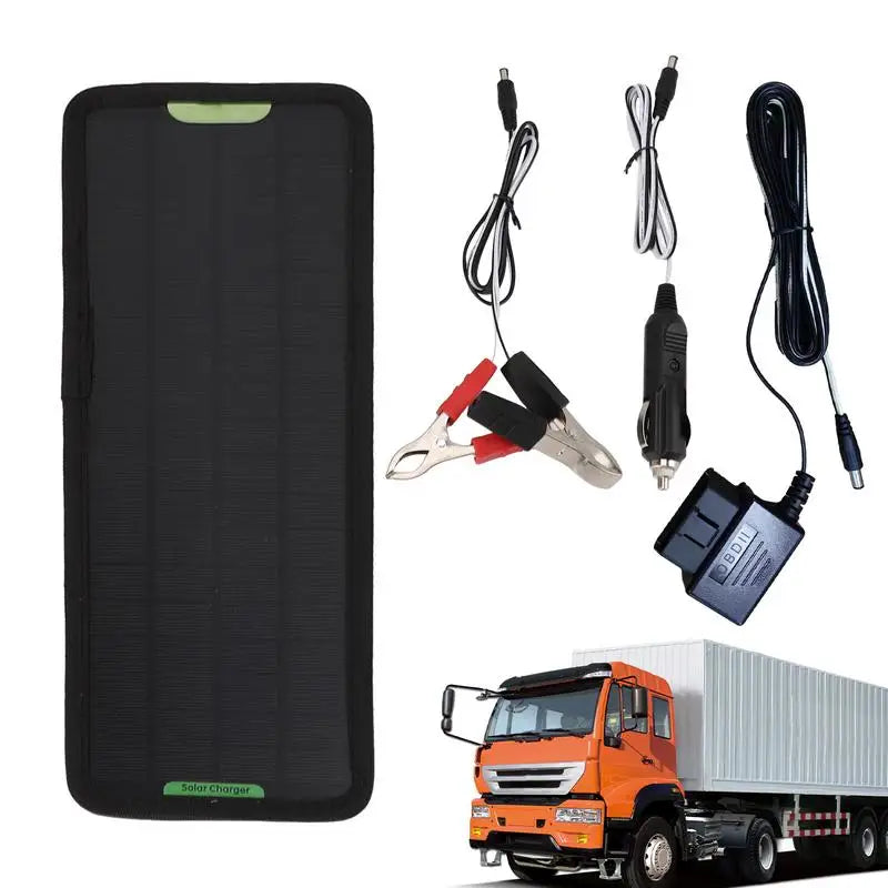 Solar Trickle Charger Waterproof 12V Car Battery Maintainer Kit