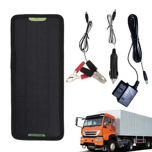 Solar Trickle Charger Waterproof 12V Car Battery Maintainer Kit