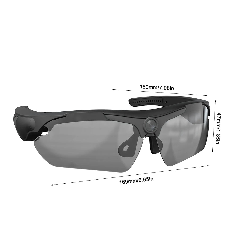 KIDKD Wearable 1080P HD Camera Cycling Glasses With Polarized Lens