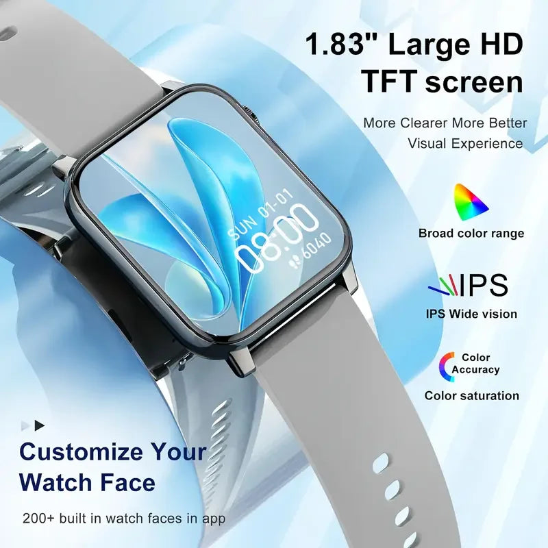 LAXASFIT Waterproof Smart Watch With Bluetooth Calling And Voice Assistant