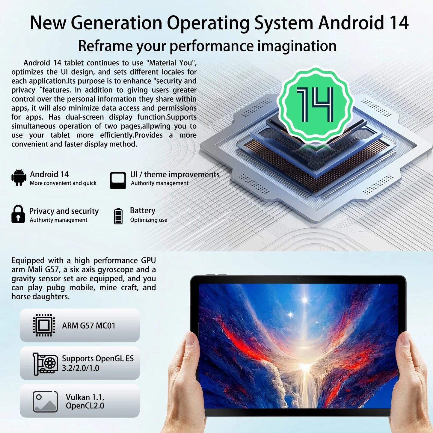 URAO C9 Plus Android Tablet 12GB RAM 128GB ROM 6800mAh