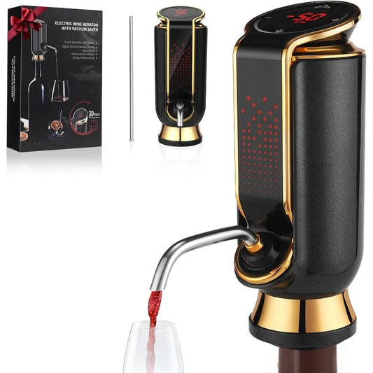 4-in-1 Electric Wine Aerator With LED Display And Vacuum Saver