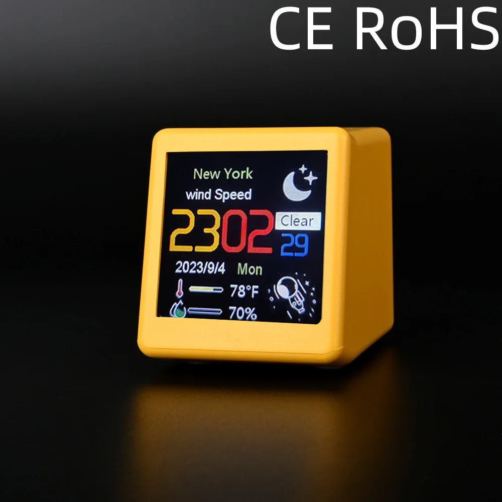 Compact Smart WiFi Weather Station Clock With Temperature And Humidity