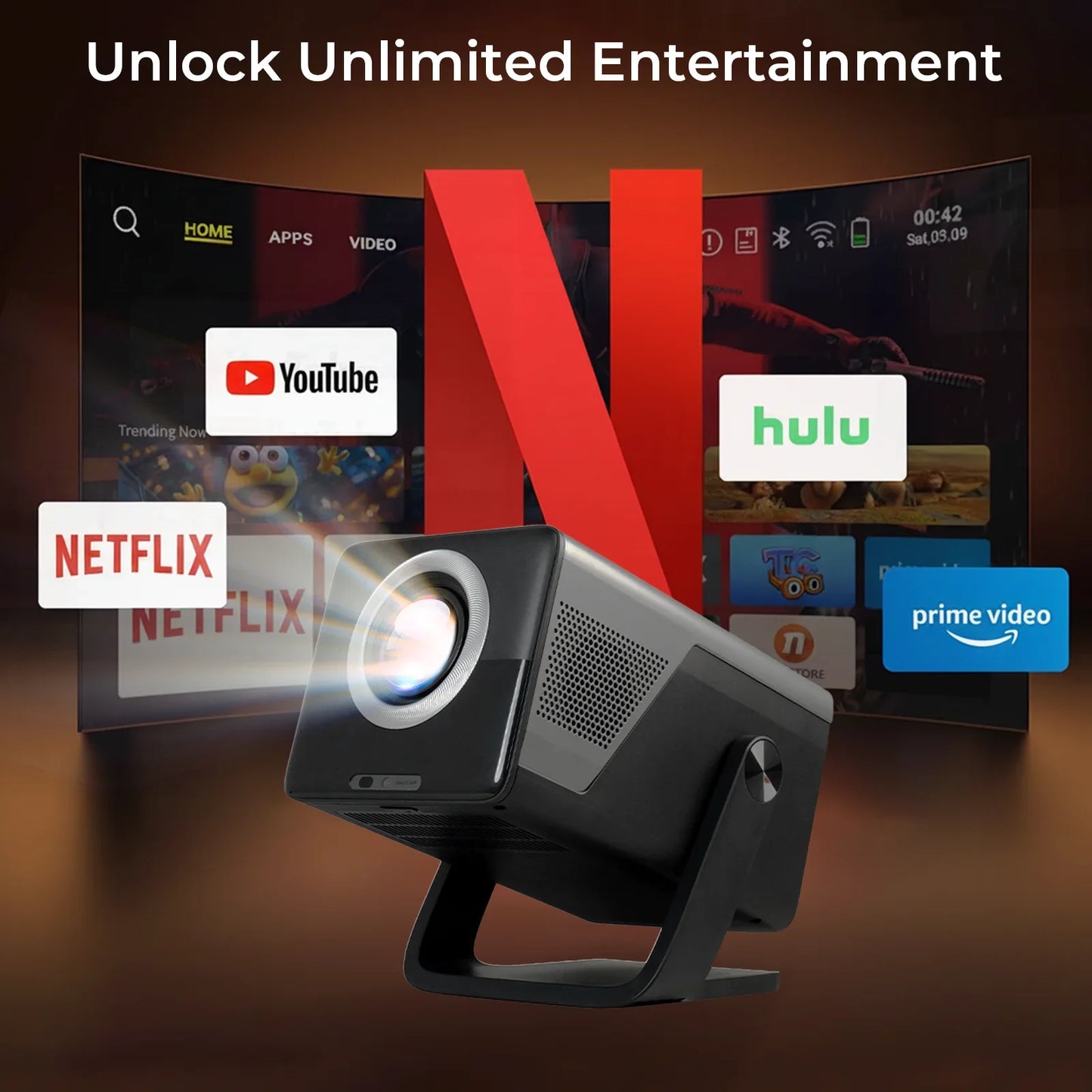 LynCast 8K Android 14 Projector With Auto Focus And Keystone