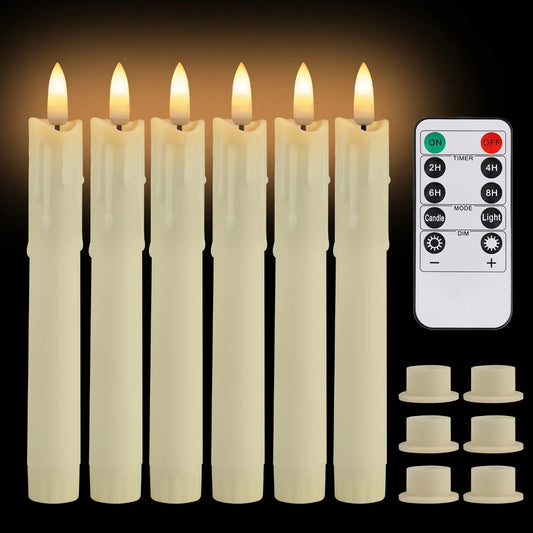 Led Taper Candle With Remote Flameless Flicker Window Decor
