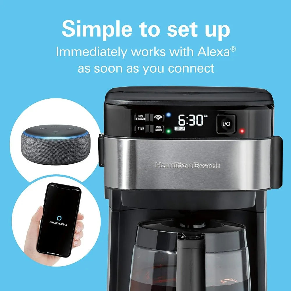 XMSJ Hamilton Beach Alexa Compatible Smart Coffee Maker 12 Cup
