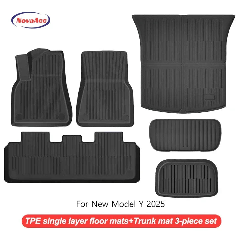 NovaAcc All Weather Floor Mats For Tesla Model Y Interior