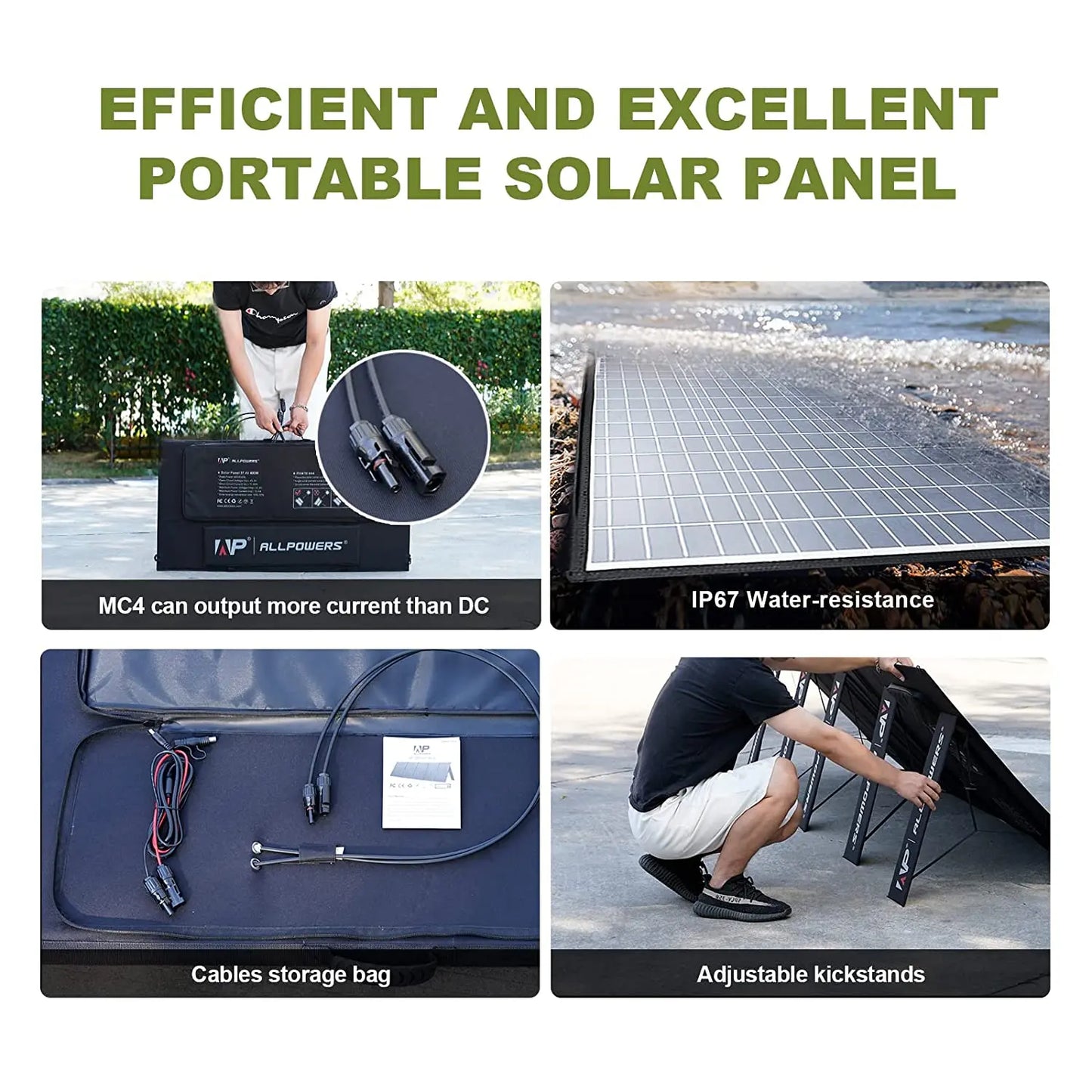 ALLPOWERS Portable Waterproof Foldable Solar Charger for Camping