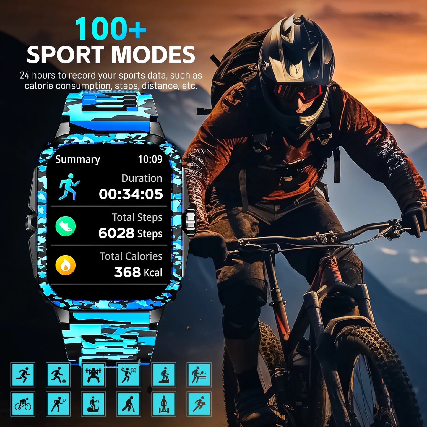 LaNikar KT71 Smart Watch 3ATM Waterproof Fitness Tracker