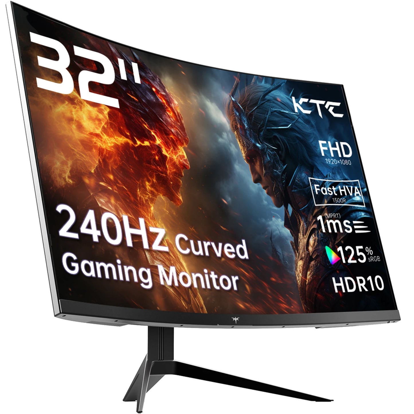 KTC 240Hz Curved Gaming Monitor HDR10 1ms FreeSync G Sync