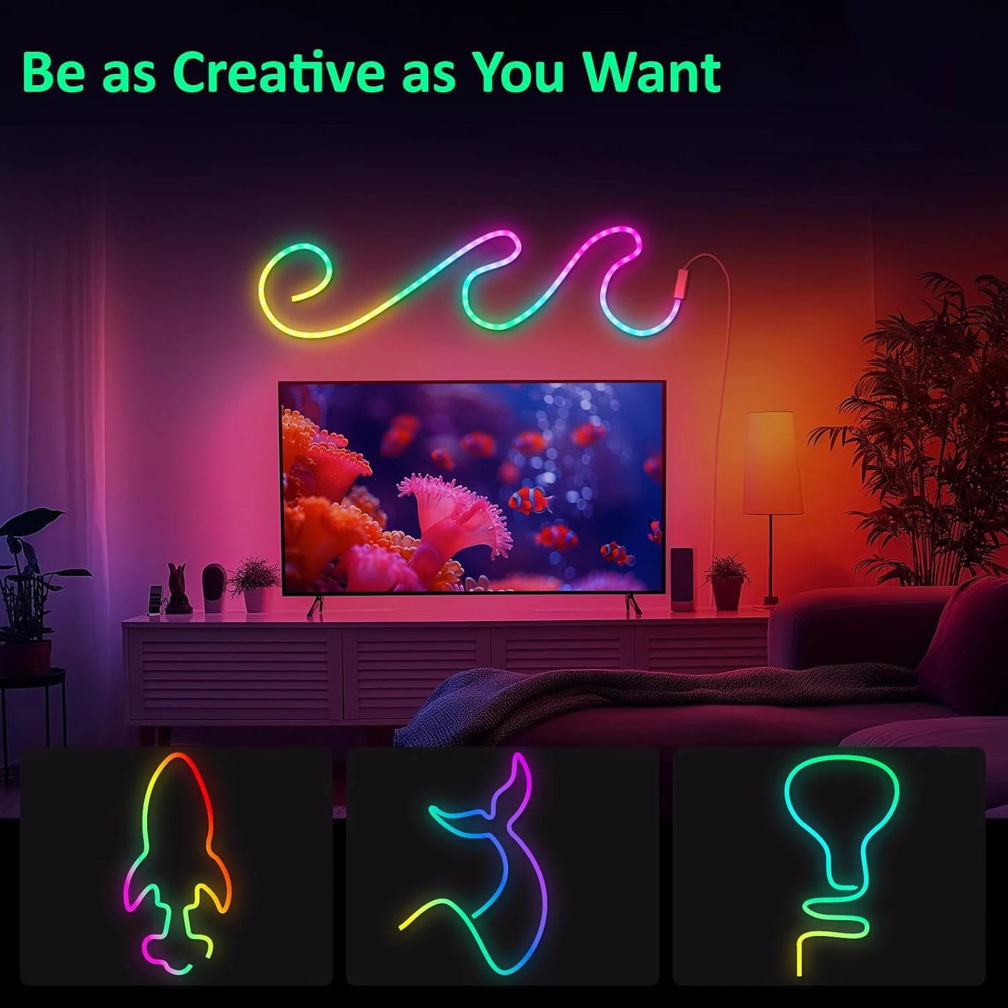 Aiopp Neon LED Rope Lights With Remote App Control RGB