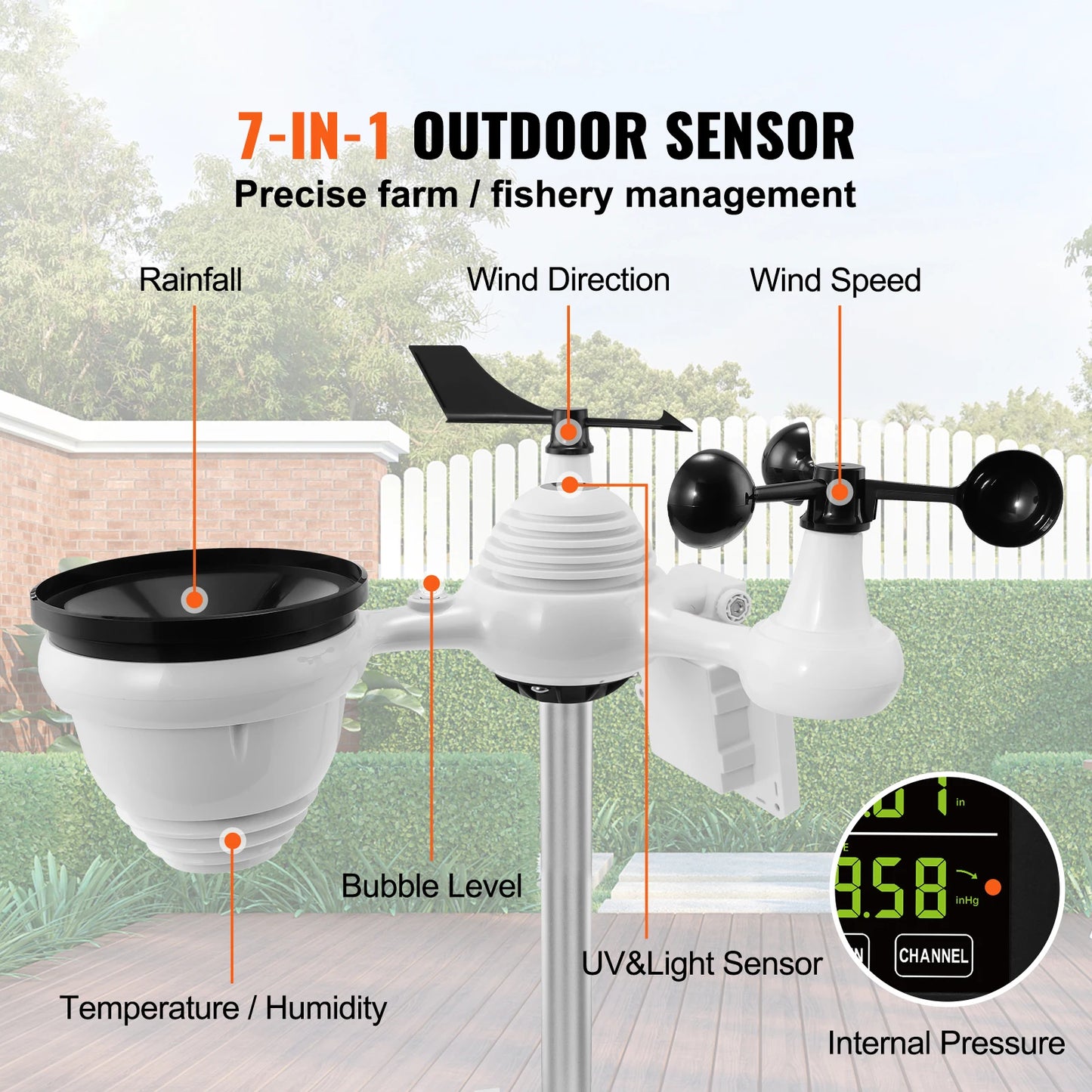 SucceBuy WiFi Weather Station With Solar Outdoor Sensor And Alerts