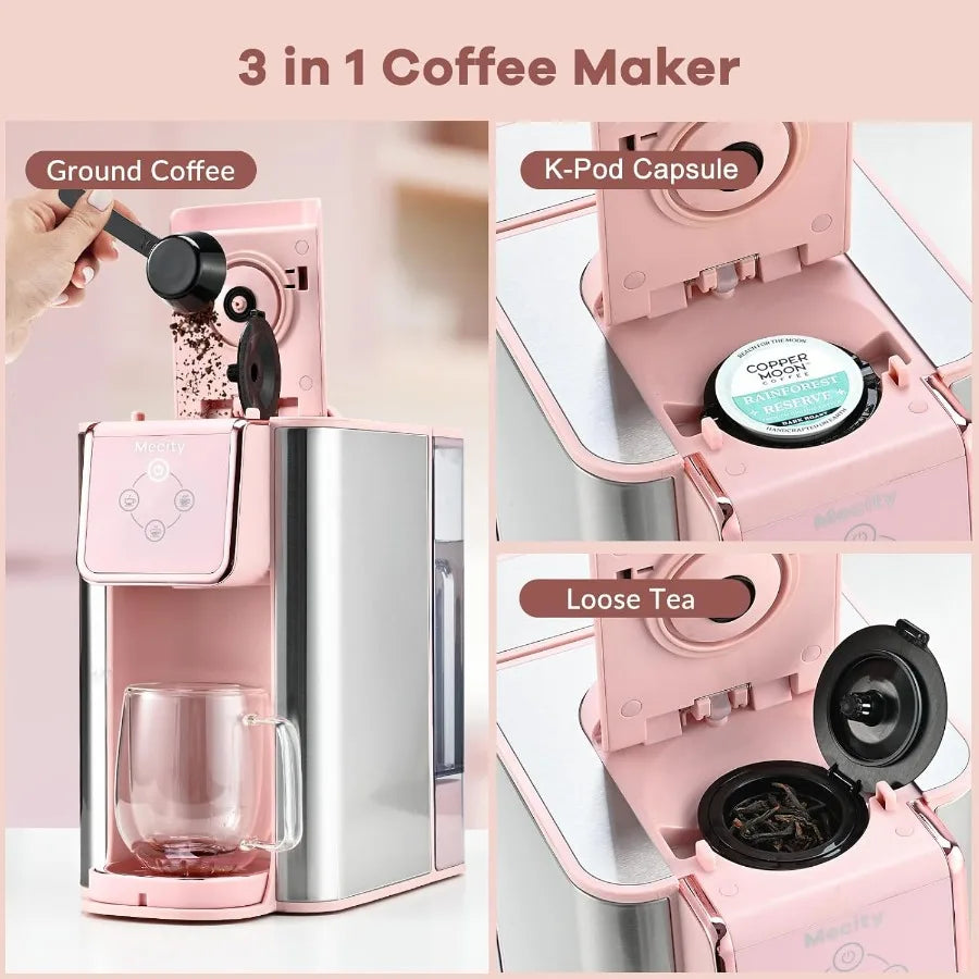 OLOEY 3 In 1 Single Serve Coffee Maker Pods Ground