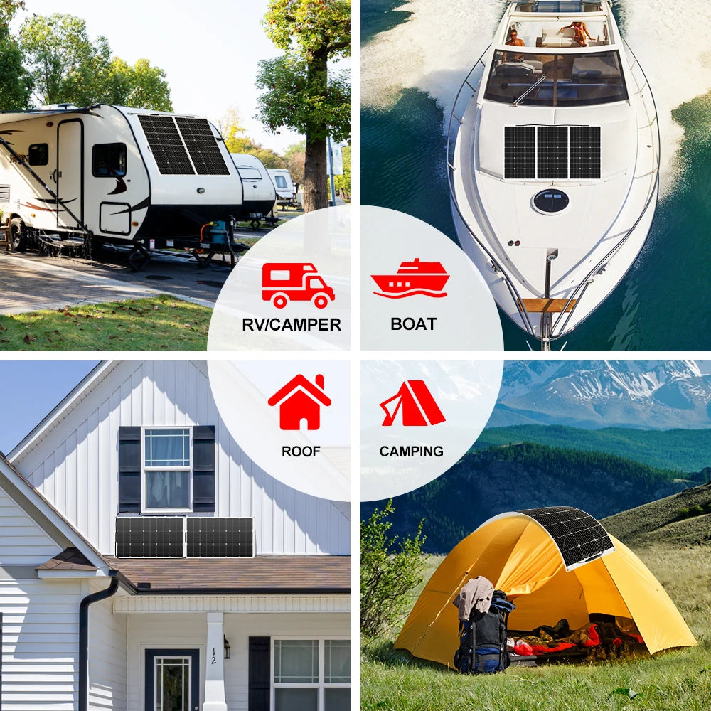 DOKIO Flexible Solar Panel 18V Waterproof Monocrystalline Camping