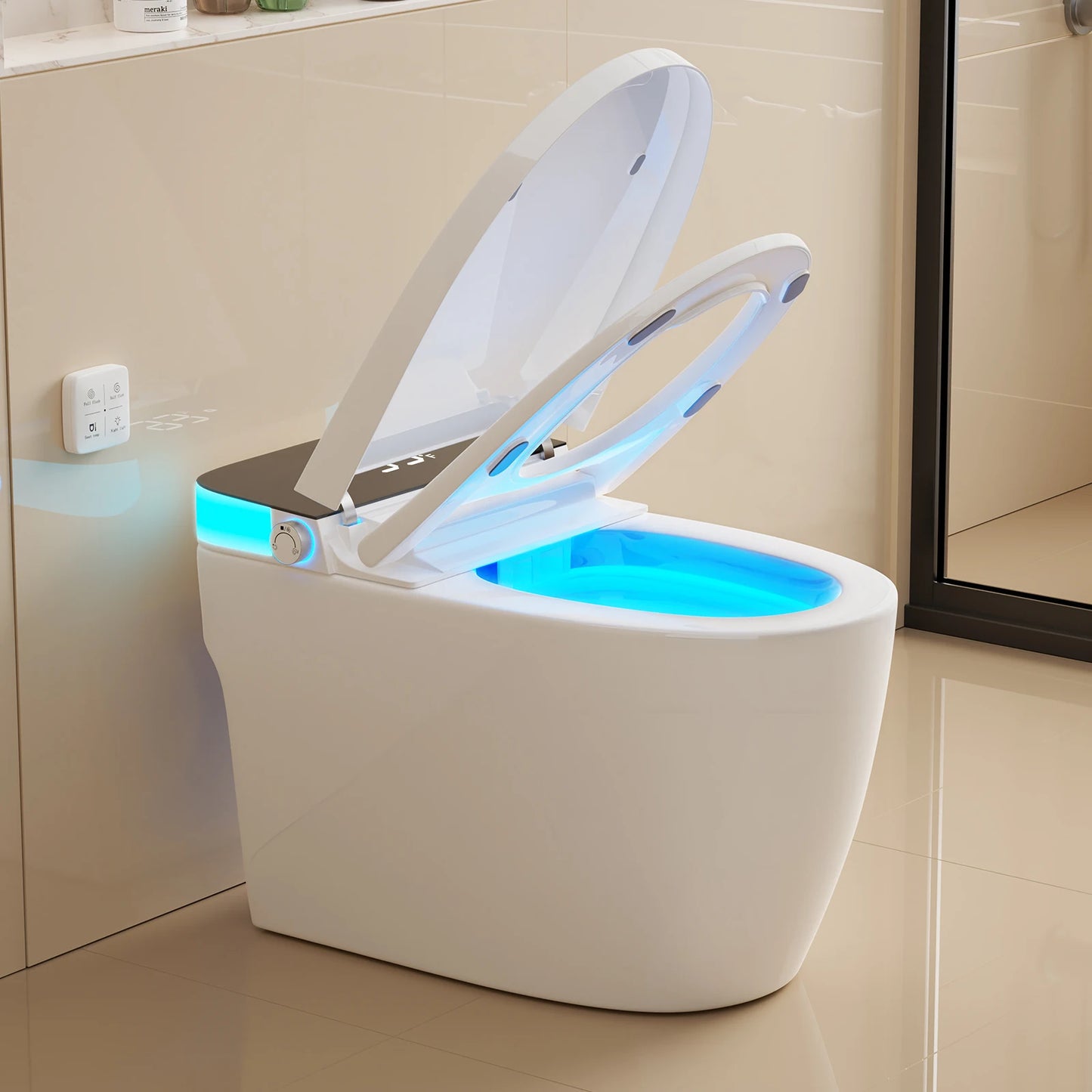 Smart Heated Bidet Toilet Seat With Temperature Display Night Light